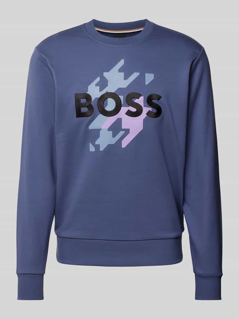 Boss Sweatshirt met labelstitching model 'Soleri'