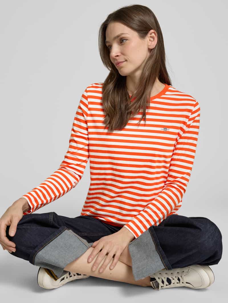 Gant Shirt met lange mouwen en labelstitching