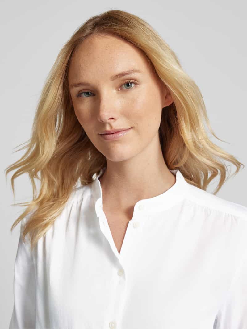 Marc O'Polo Relaxed fit blouse met opstaande kraag van zacht katoen-satijn