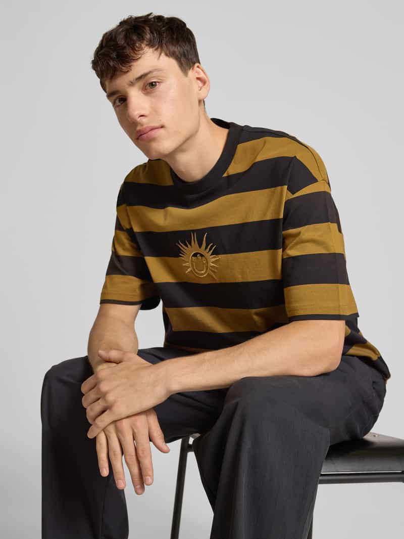 Hugo Blue Regular fit T-shirt van puur katoen