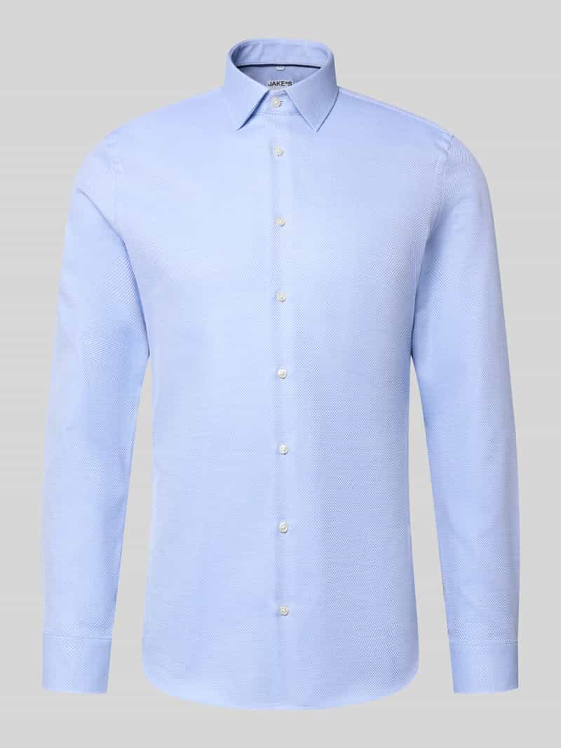 Jake*s Slim fit zakelijk overhemd met structuurlook