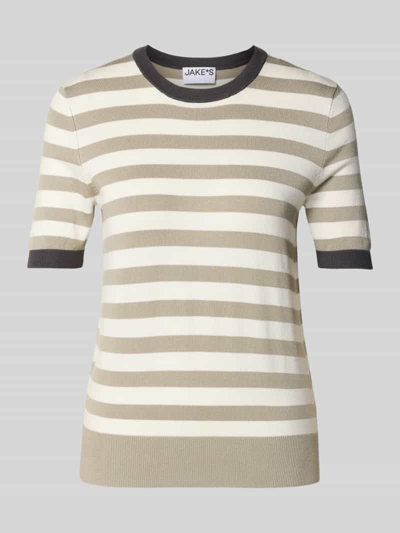 Gebreid shirt van viscosemix met streepmotief