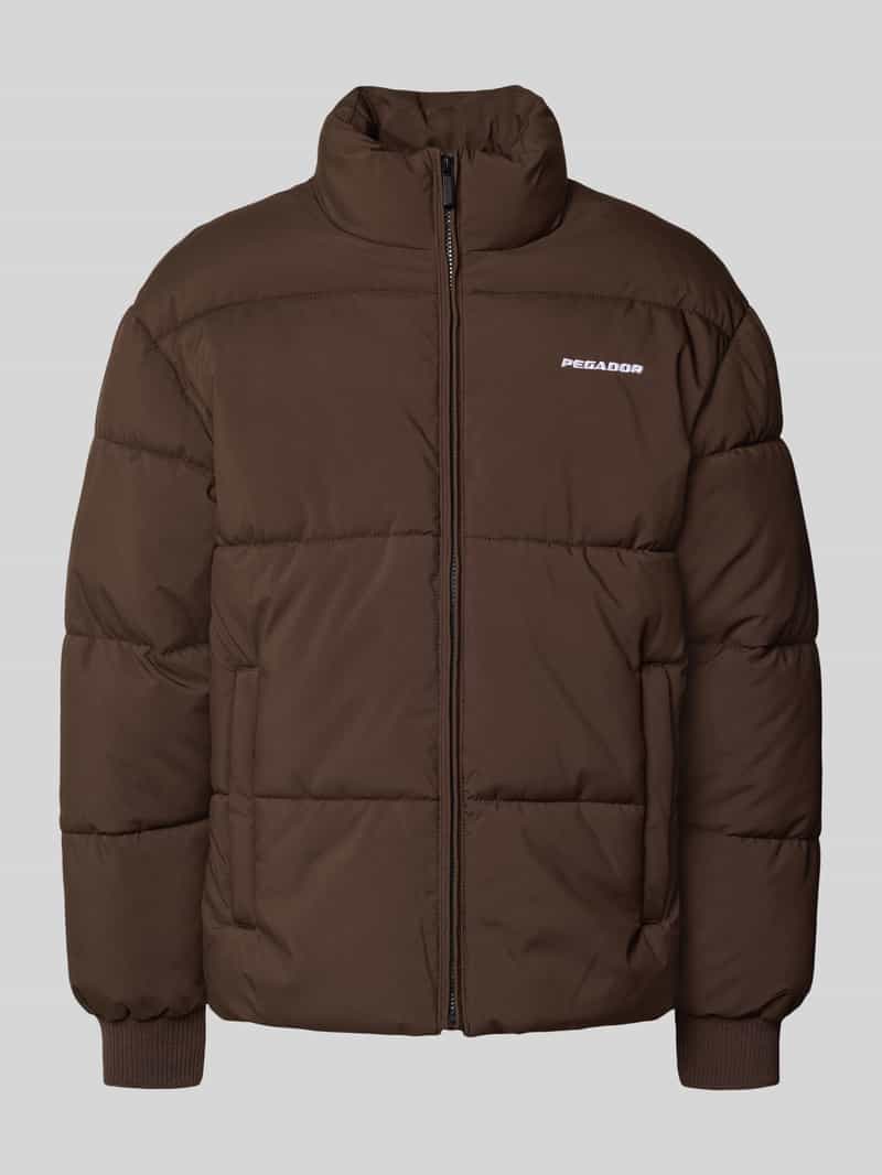 Pegador Regular fit gewatteerd jack met logostitching model 'Solin'