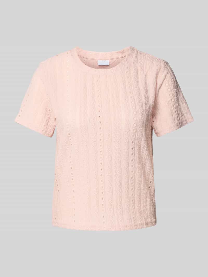 T-shirt met broderie anglaise
