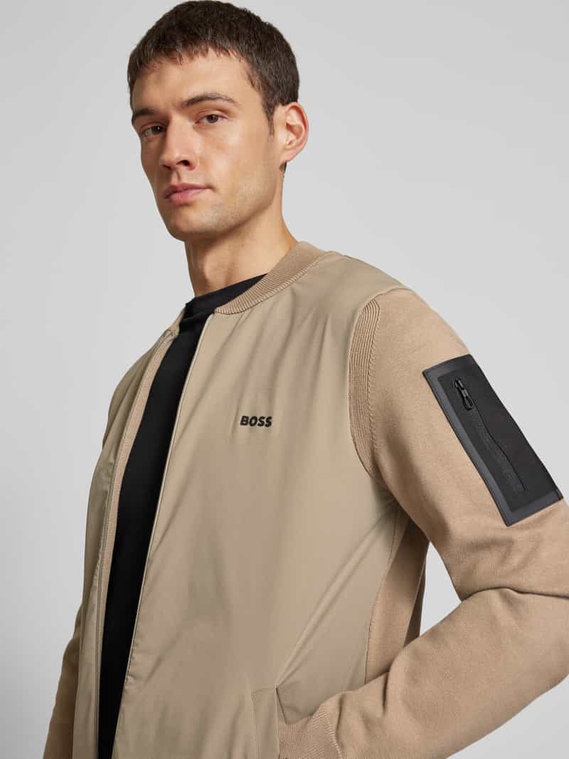 BOSS Green Gebreid vest met opstaande kraag