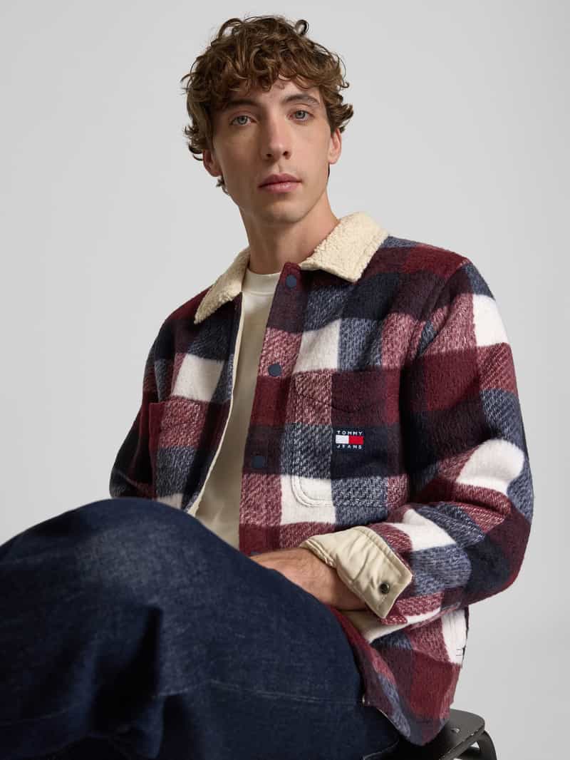 Tommy Jeans Oversized overhemdjack met teddyfleece