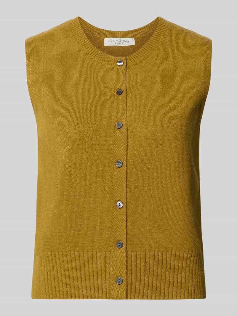Christian Berg Woman Mouwloos vest van viscosemix met knoopsluiting
