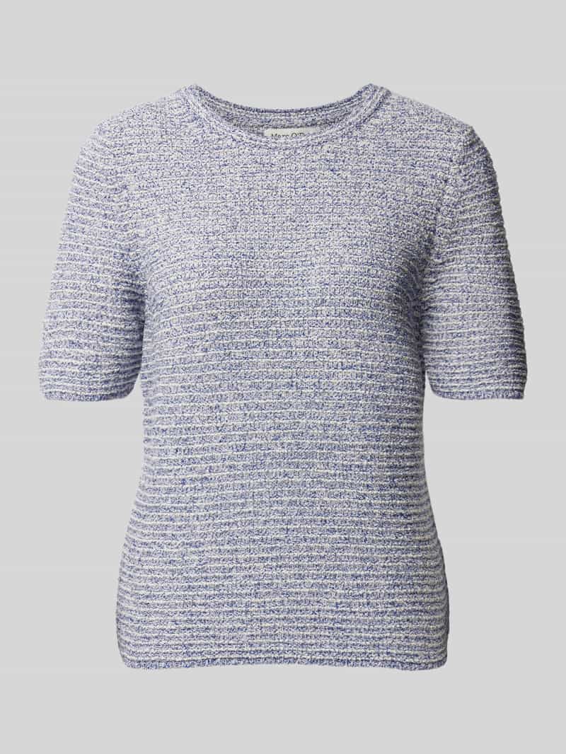 Marc O'Polo Slim fit pullover met korte mouwen van katoenmix met een melange-effect