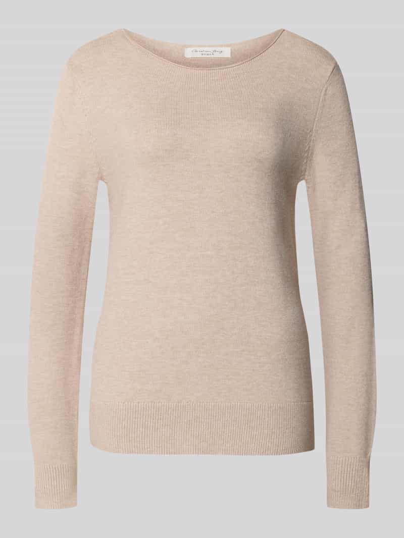 Christian Berg Woman Regular fit gebreide pullover van viscosemix met boothals