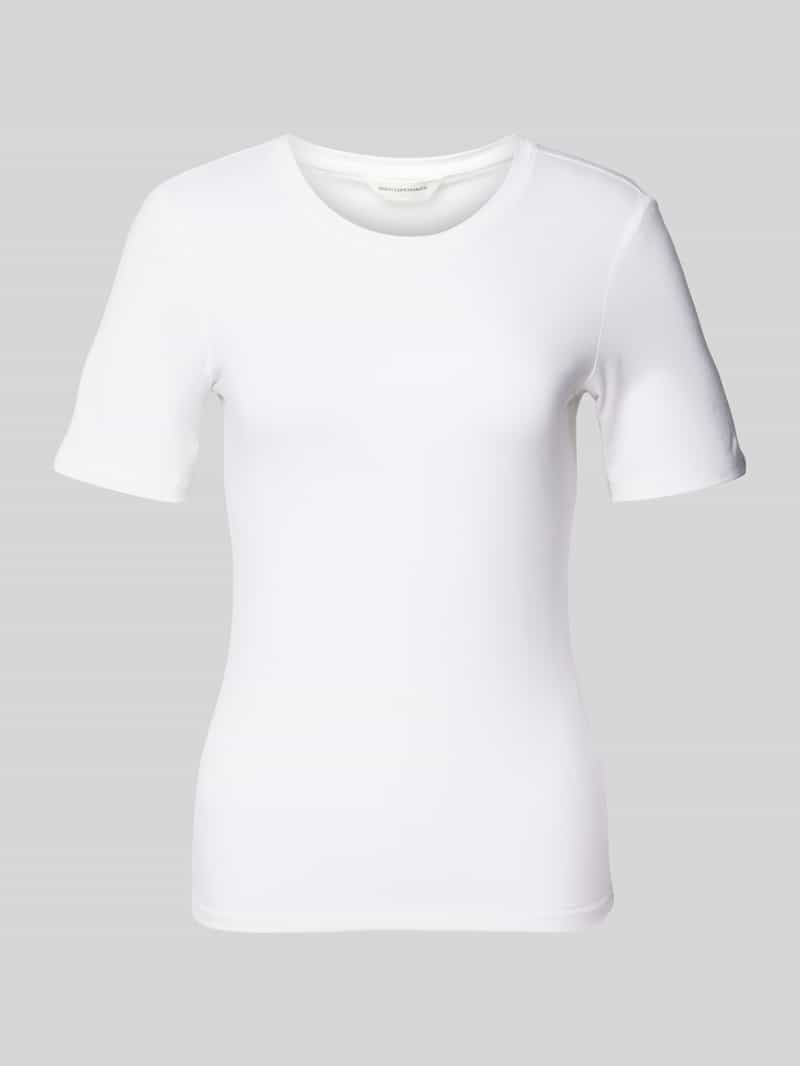 MSCH Copenhagen T-shirt met geribde ronde hals model 'Betrina'