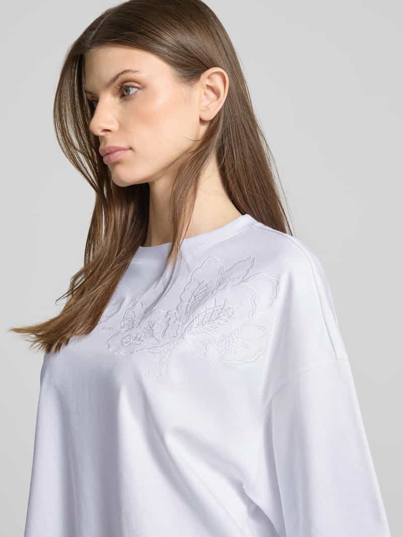 Boss T-shirt met motiefstitching model 'Enesse'