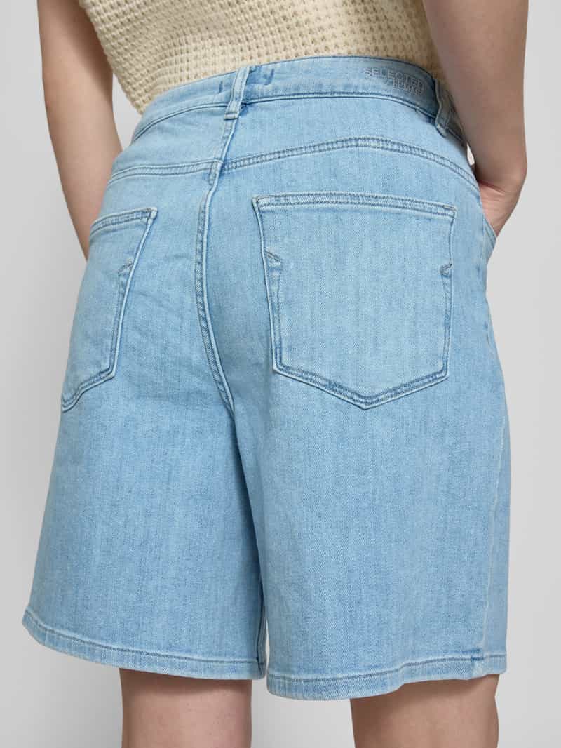 Selected Femme Regular fit korte jeans van katoenmix model 'ANYA'