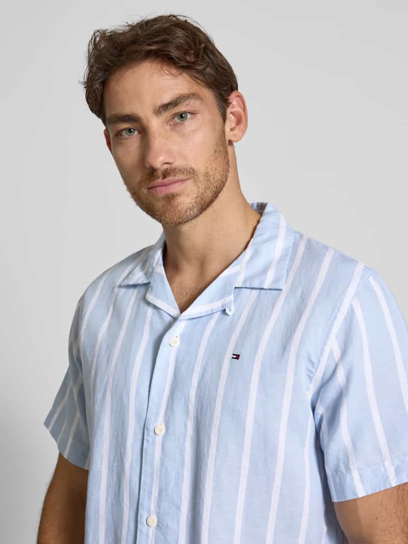 Tommy Hilfiger Regular fit vrijetijdsoverhemd van een mix van katoen en linnen