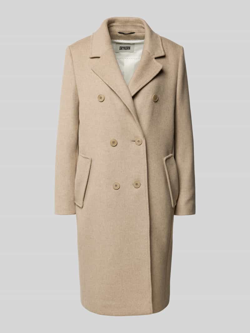 drykorn Regular fit lange jas van kasjmiermix model 'Bramcote'