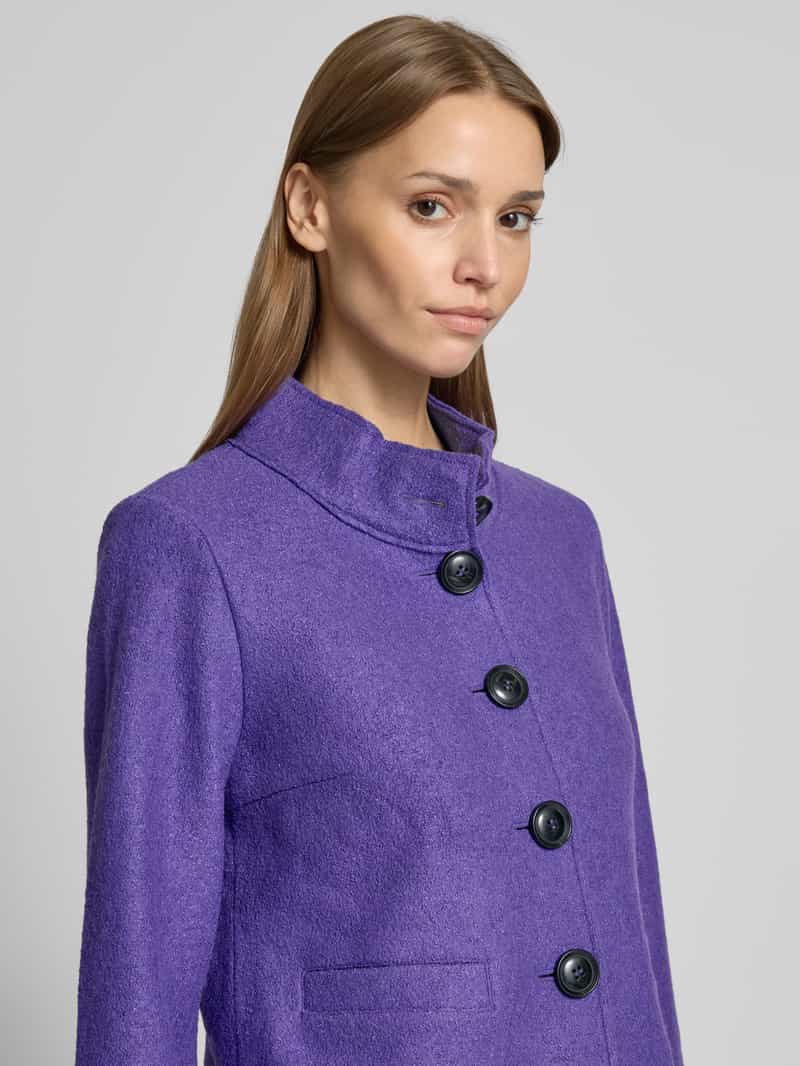 Betty Barclay Blazer van mix van viscose en wol met opstaande kraag