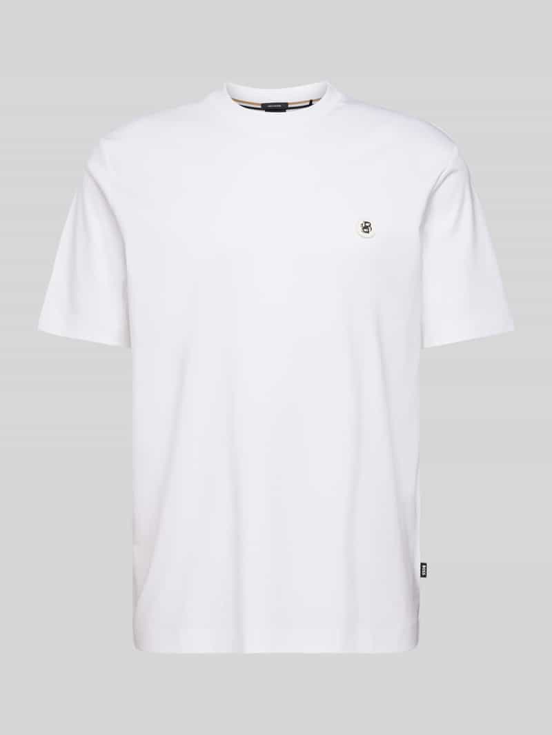 Boss T-shirt met labelpatch model 'Taut'