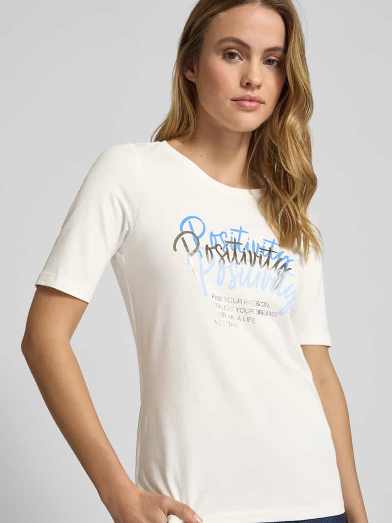 s.Oliver RED LABEL Slim fit T-shirt van katoenmix