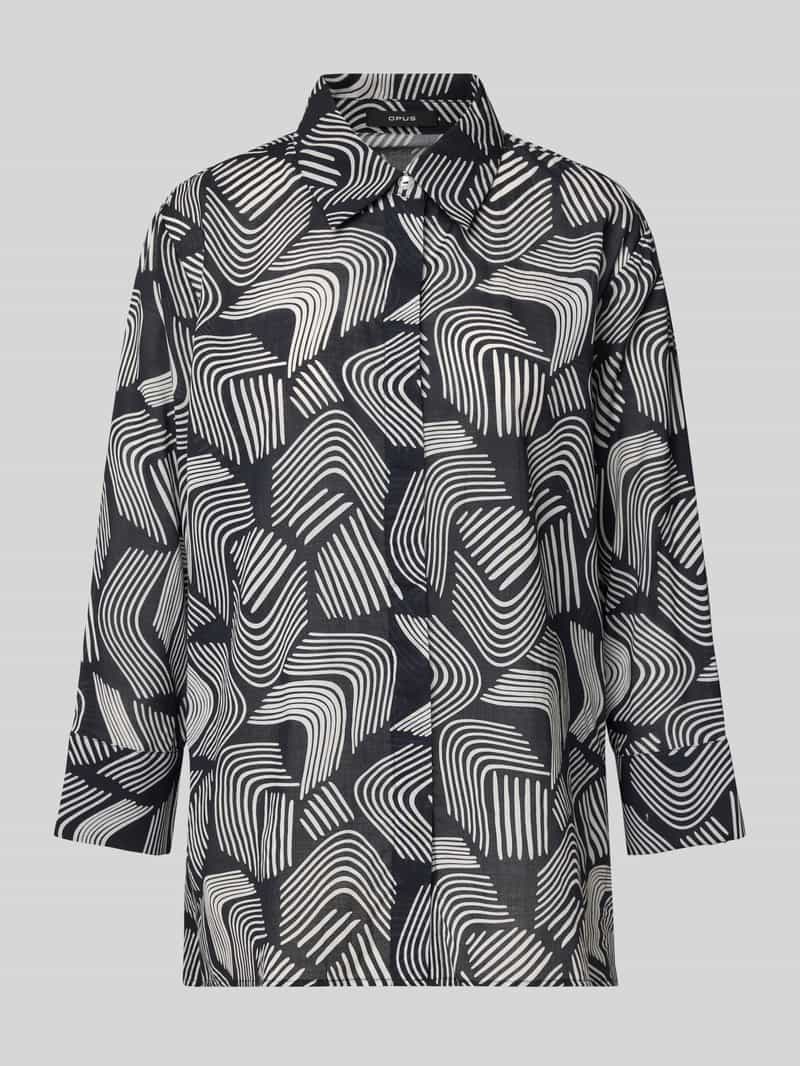 Opus Regular fit blouse van viscose met blinde knoopsluiting