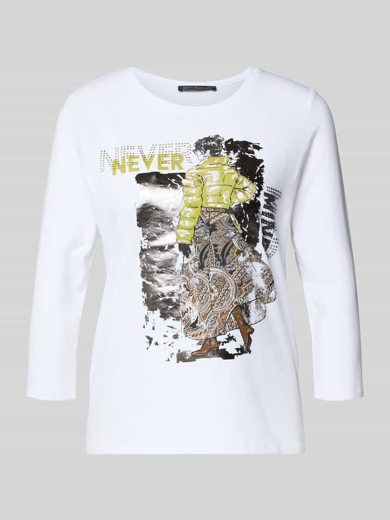 Betty Barclay Regular fit shirt met lange mouwen en statementprint model 'September'