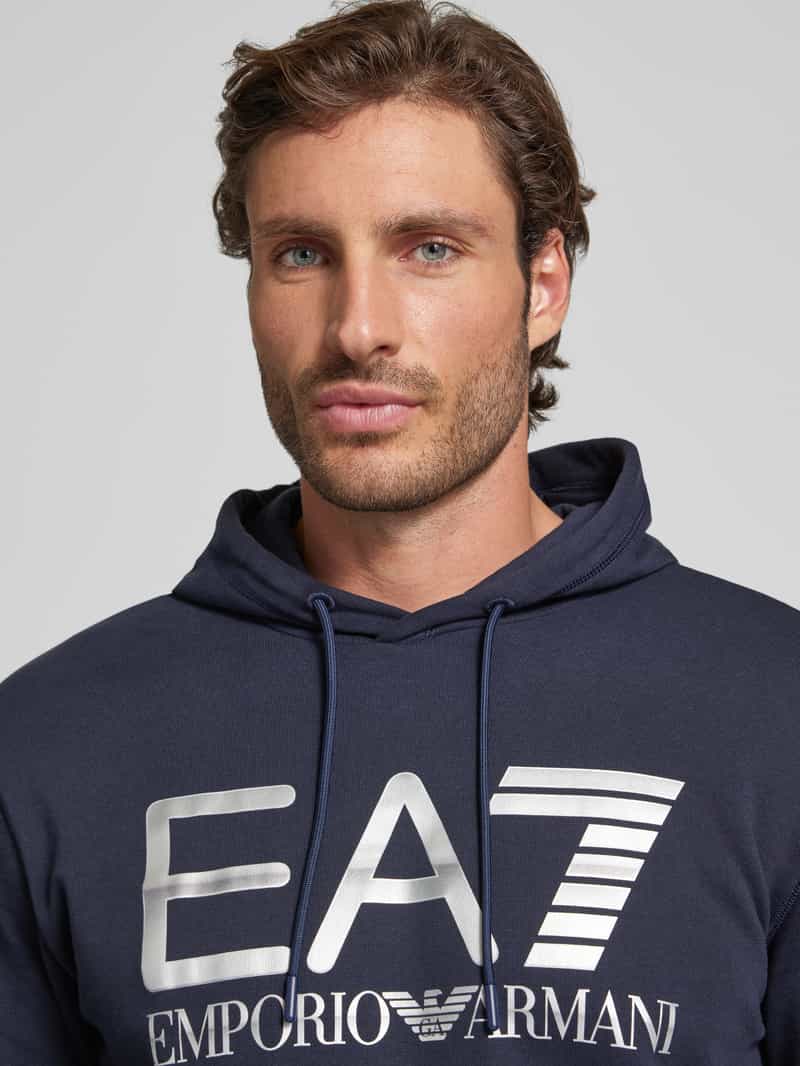 EA7 Emporio Armani Hoodie met labelprint model 'SPRAY'