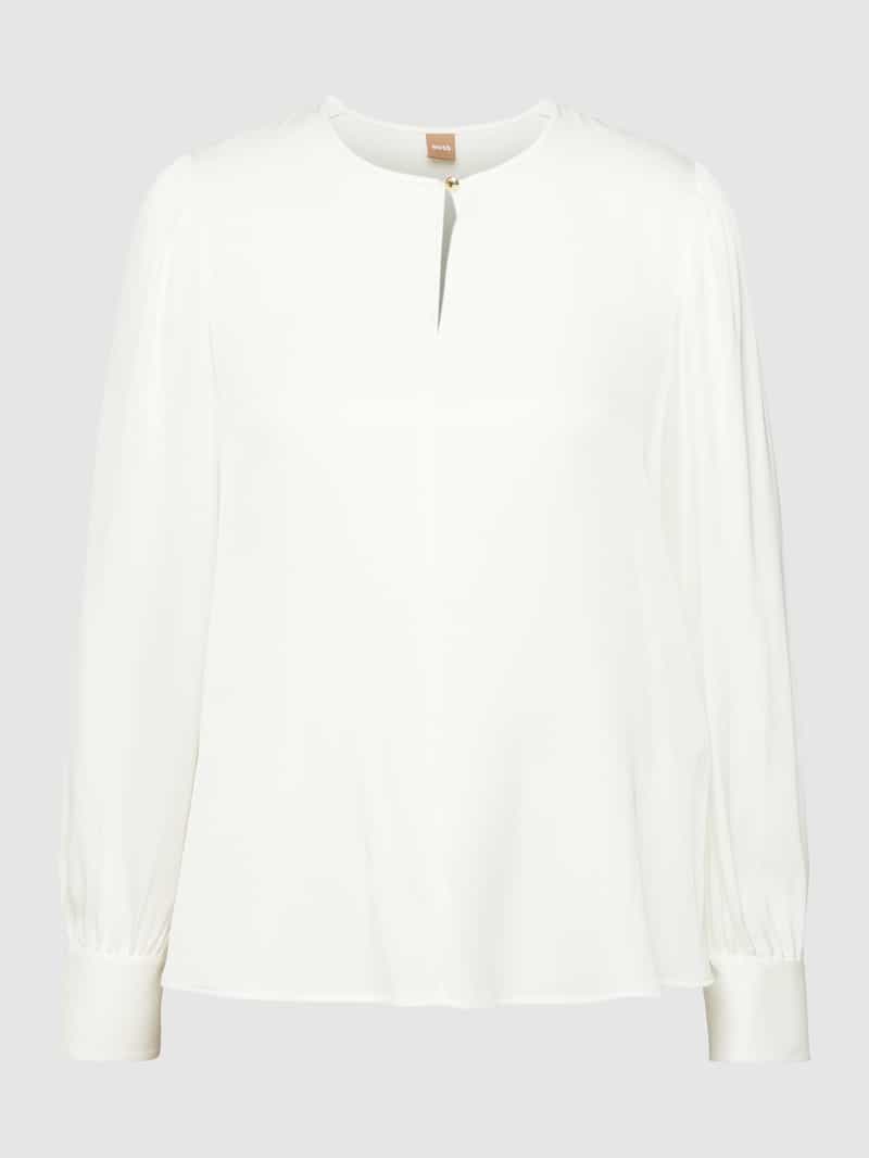 Boss Blouse met ronde hals en knoopsluiting