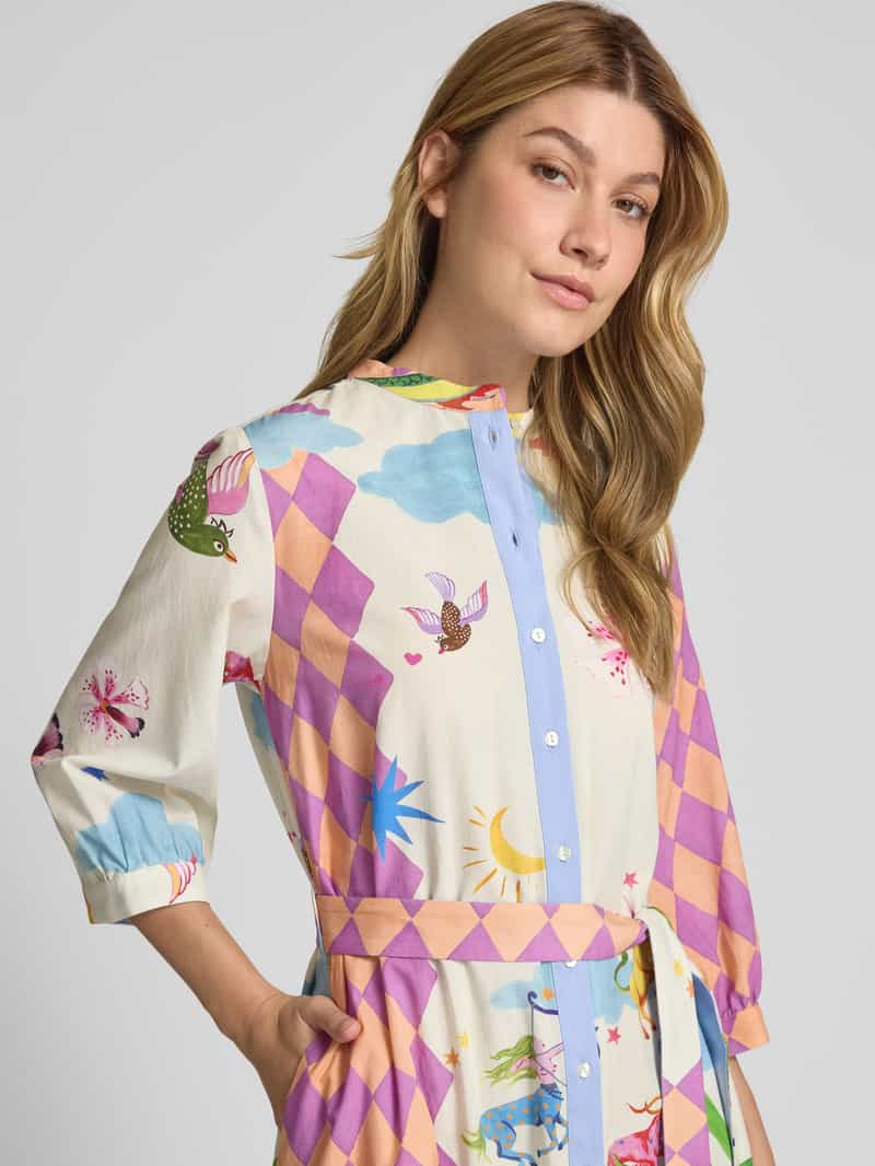Smith and Soul Midi-jurk met opstaande kraag model 'Crazy'