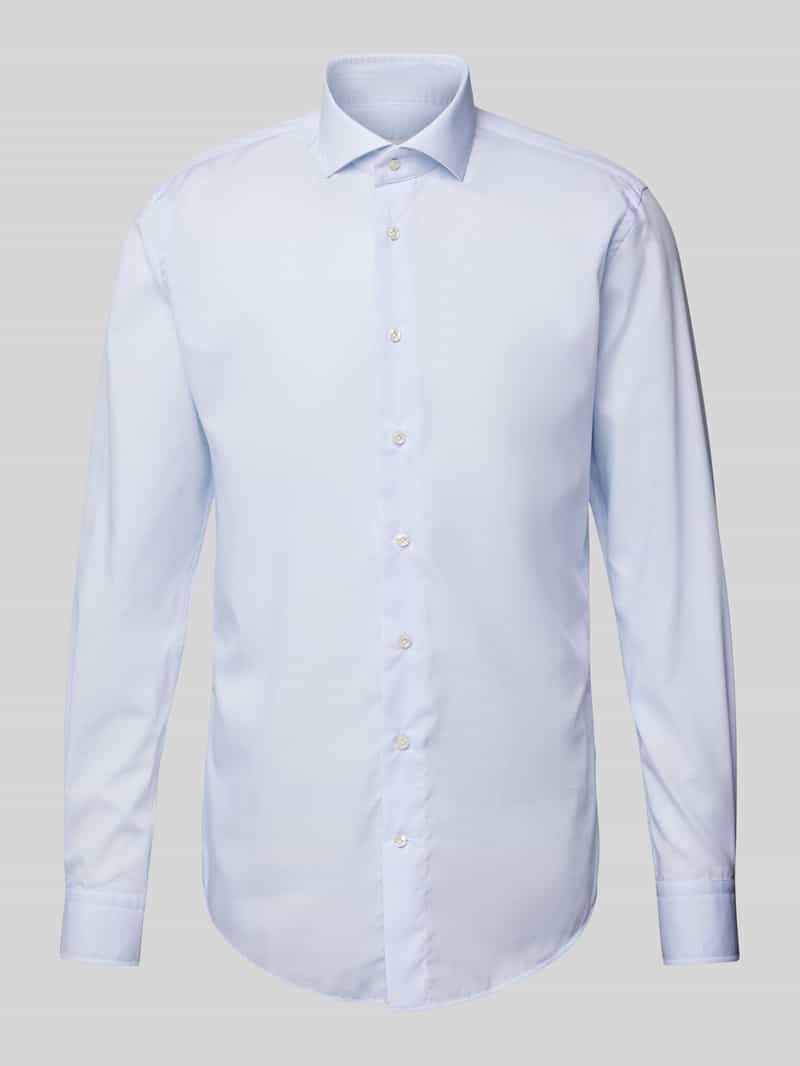Profuomo Slim fit zakelijk overhemd met kentkraag model 'Cutaway'