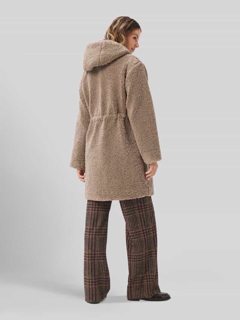 BRAX Regular fit teddymantel met capuchon model 'Yasmin'