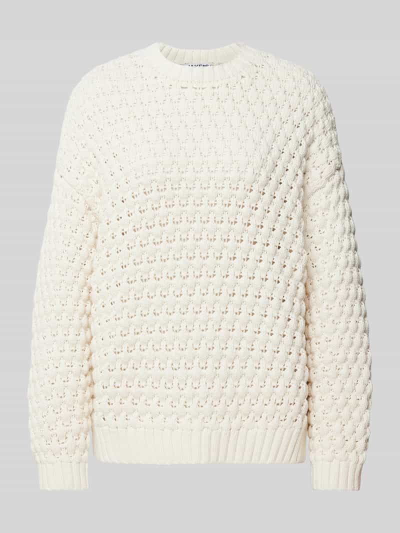 Jake*s Casual Gebreide pullover met ajourpatroon