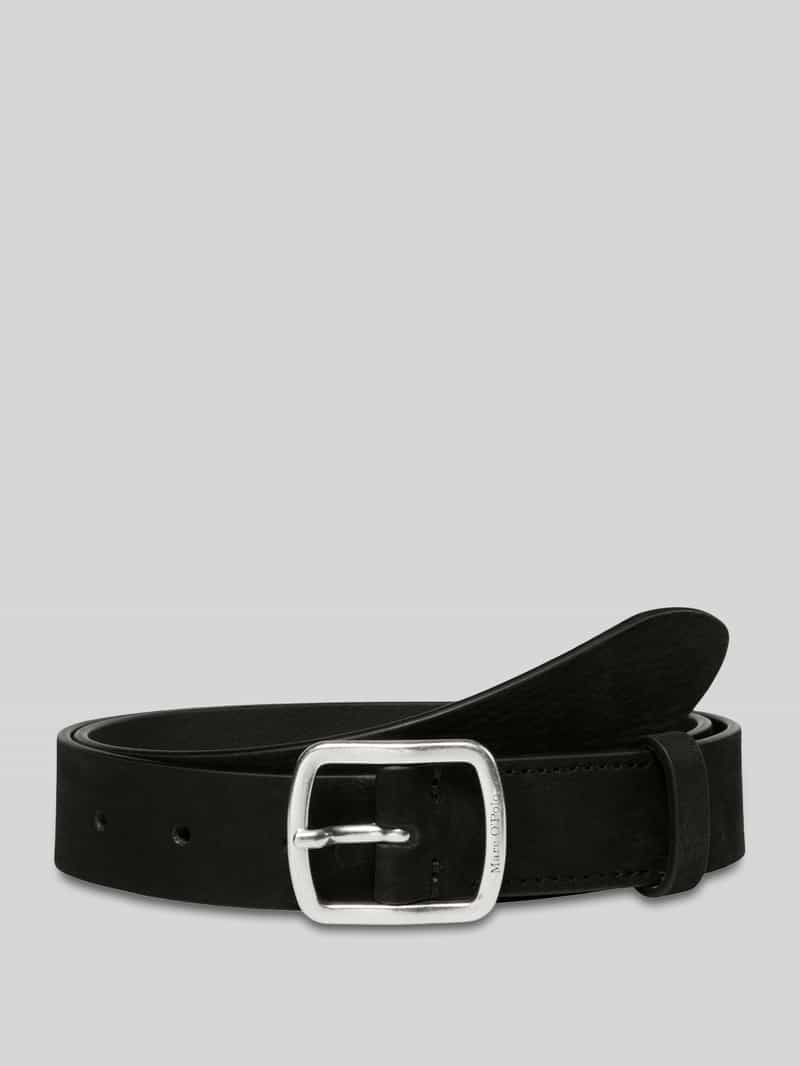 Marc O'Polo Riem van runder nubuck met logo-gesp