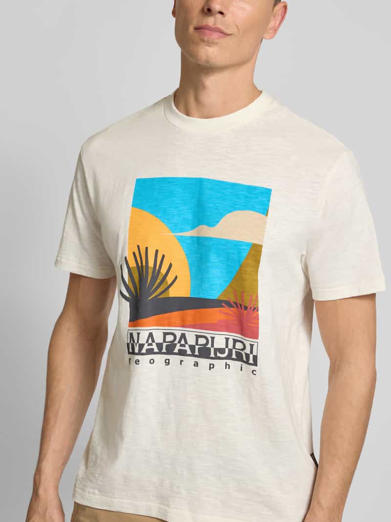 Napapijri T-shirt met labelprint model 'ARBIA'