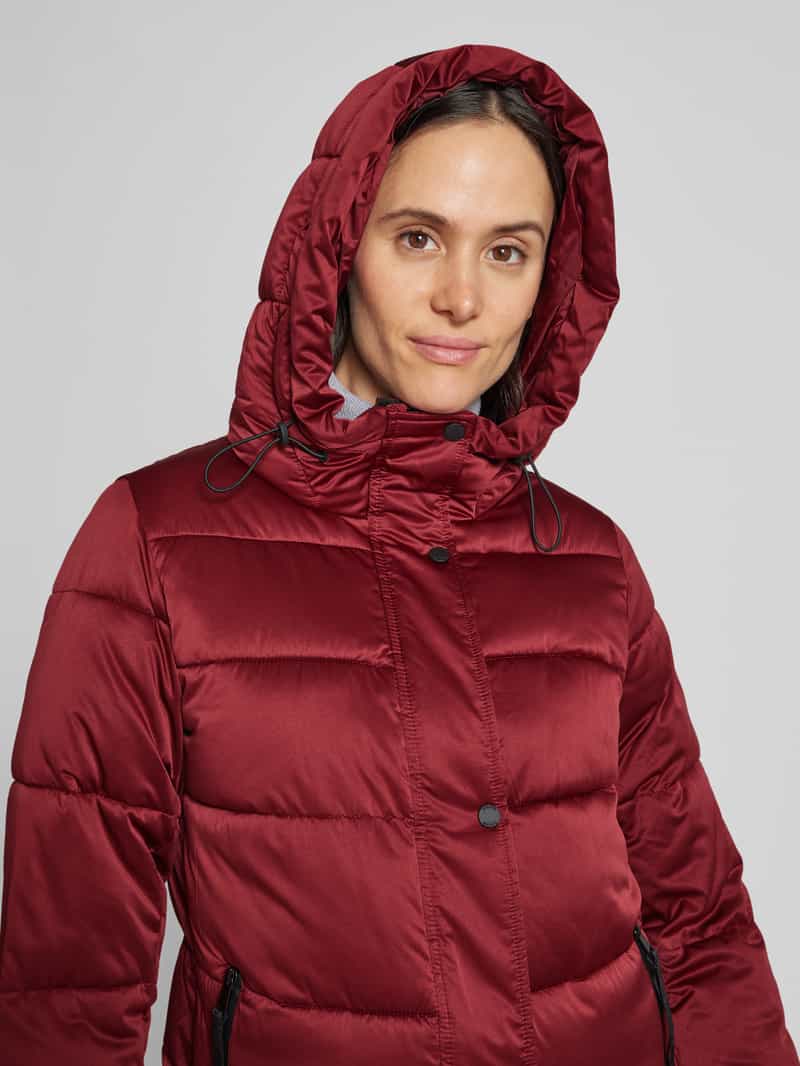 s.Oliver RED LABEL Regular fit gewatteerde lange jas in satijnlook