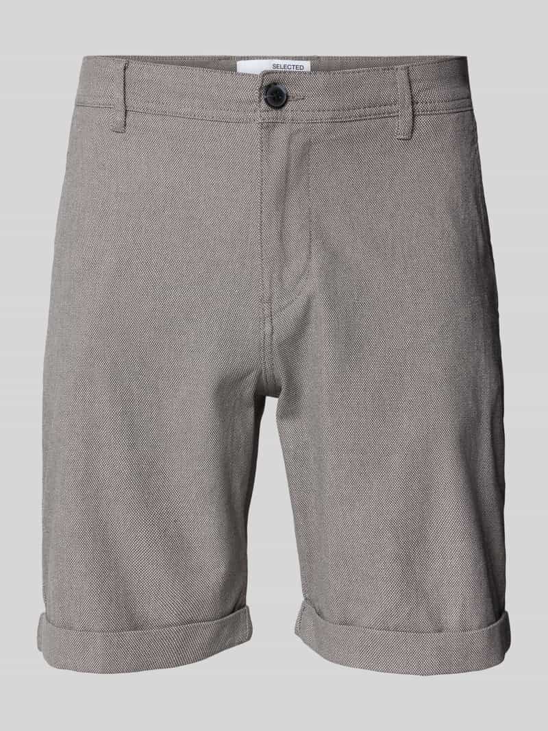 Selected Homme Slim fit korte broek met structuurmotief model 'LUTON'