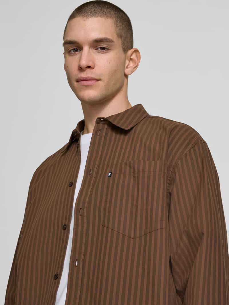 Wood Relaxed fit vrijetijdsoverhemd met borstzak