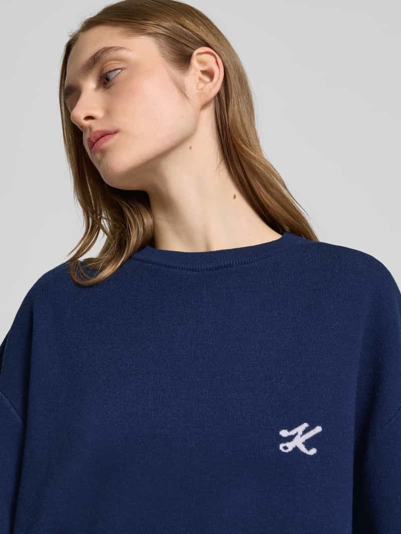 Karo Kauer Oversized gebreide pullover met labelstitching