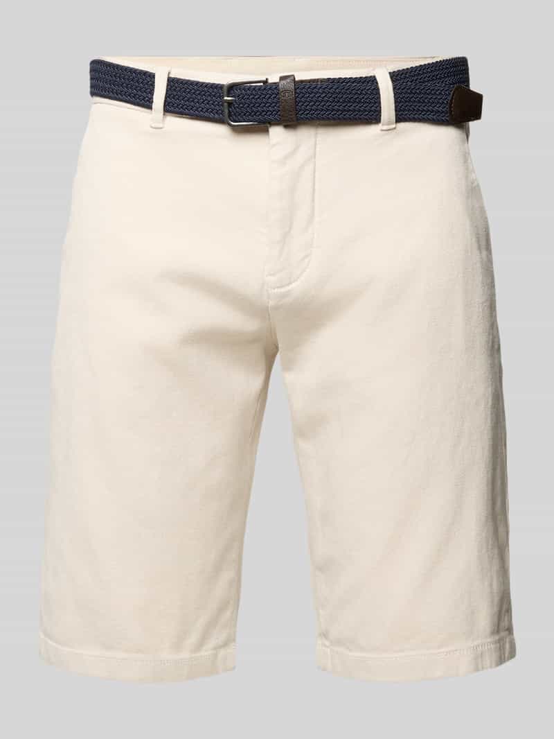 Tom Tailor Slim fit bermuda van een mix van katoen en elastaan
