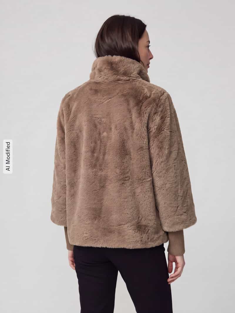 s.Oliver BLACK LABEL Imitatiebontjack met hoge opstaande kraag