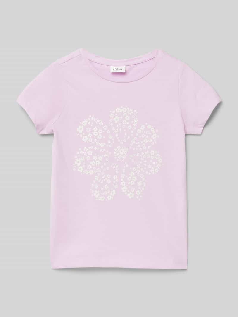 s.Oliver RED LABEL Regular fit T-shirt van puur katoen met glitterprint