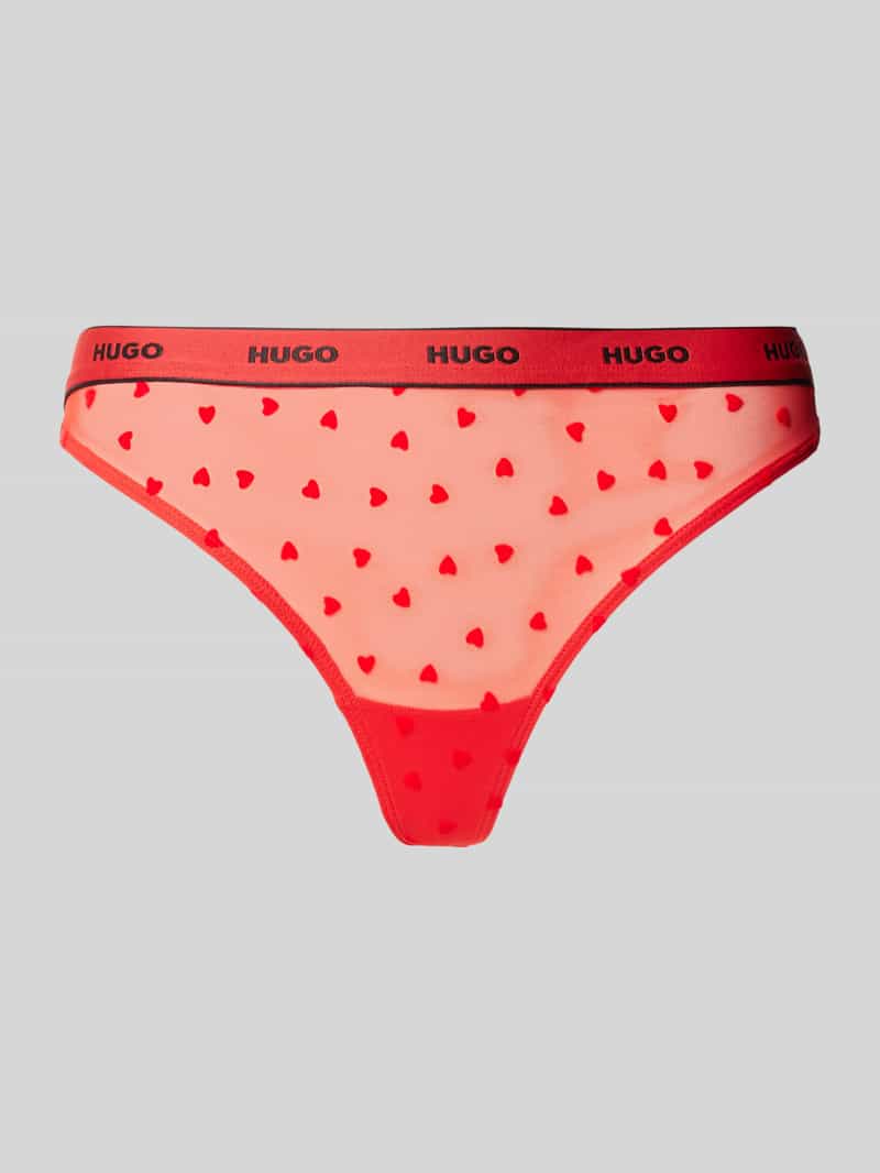 HUGO String met elastische band met label