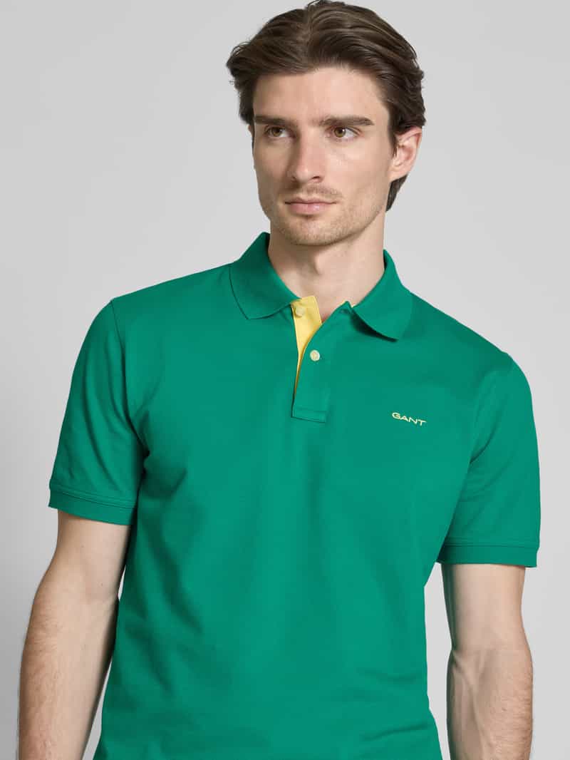 Gant Regular fit poloshirt met labelstitching