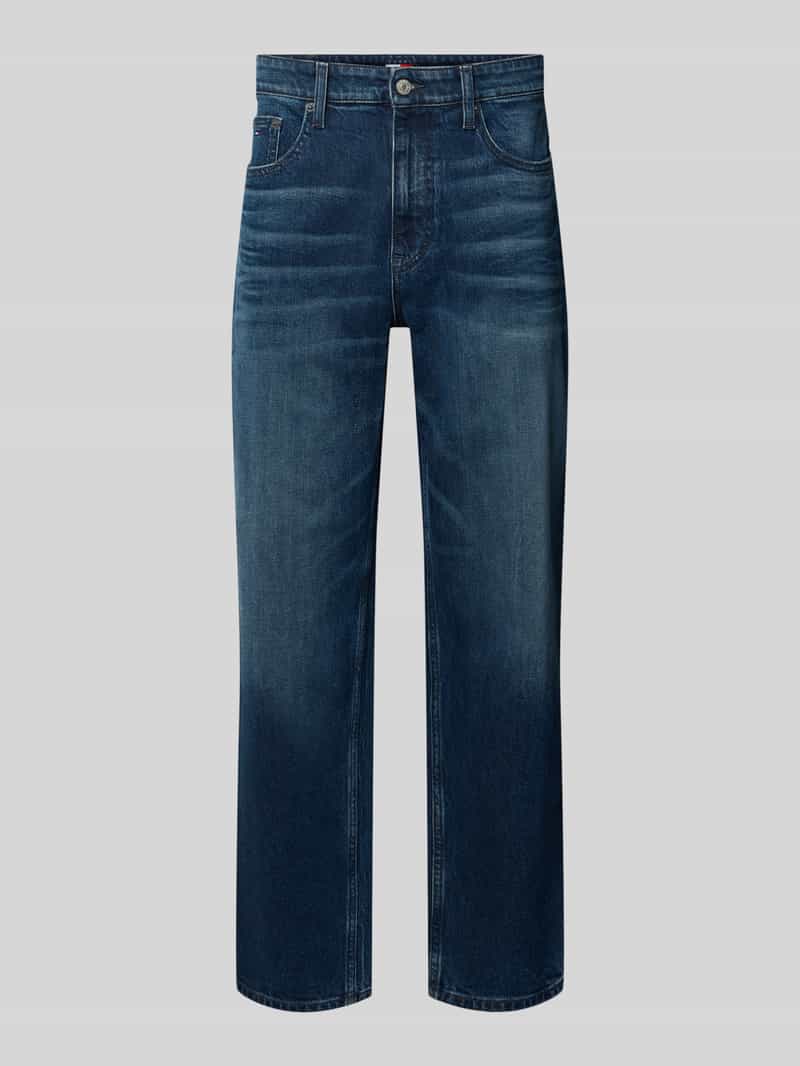 tapered fit jeans van katoenmix