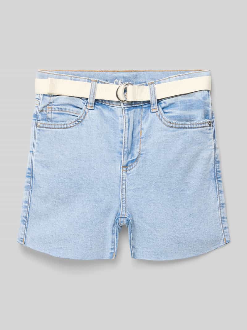 s.Oliver RED LABEL Korte slim fit jeans met geïntegreerde riem