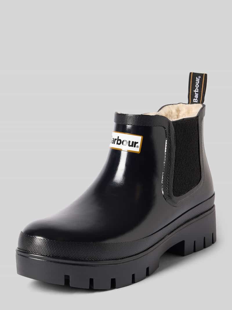 Barbour Laars met labelpatch model 'Halton Faux Fur Welly'