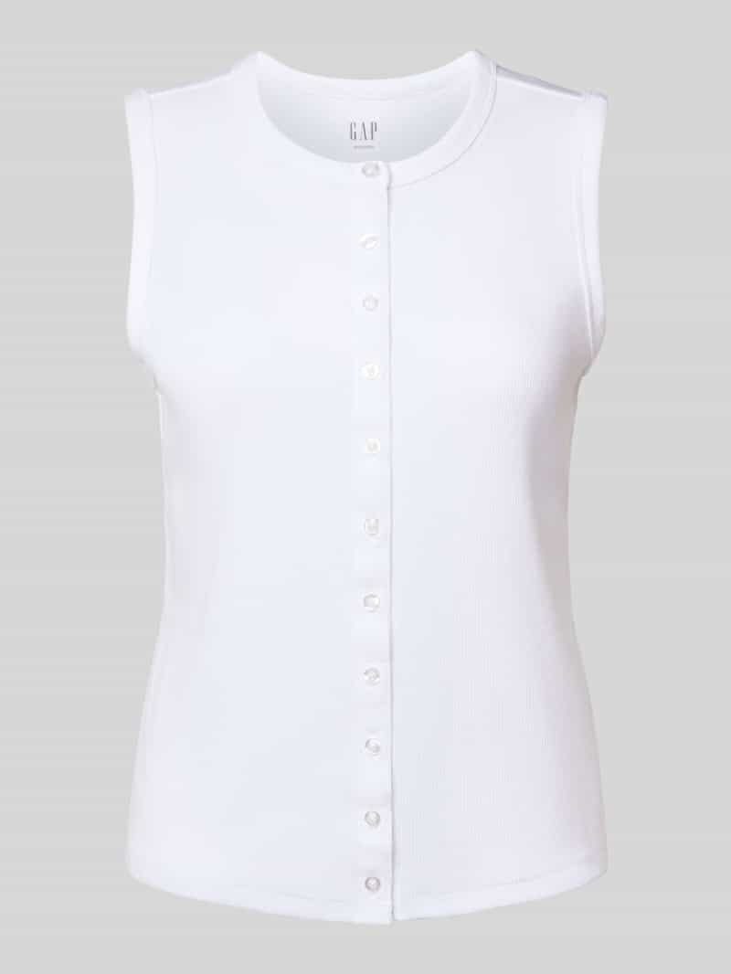 GAP Top met bandjes in riblook met knoopsluiting