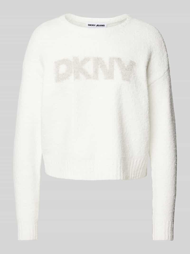DKNY Gebreide pullover met labelprint