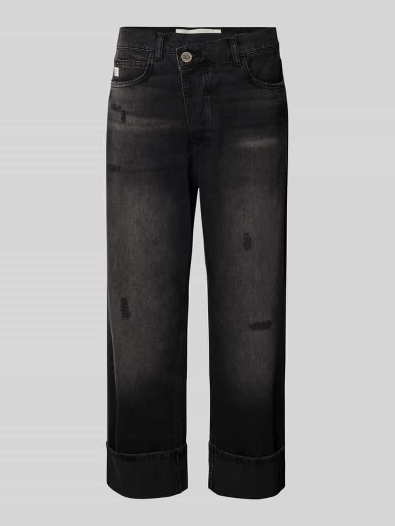 Goldgarn Straight fit jeans met asymmetrische band model 'CROSSFIT'