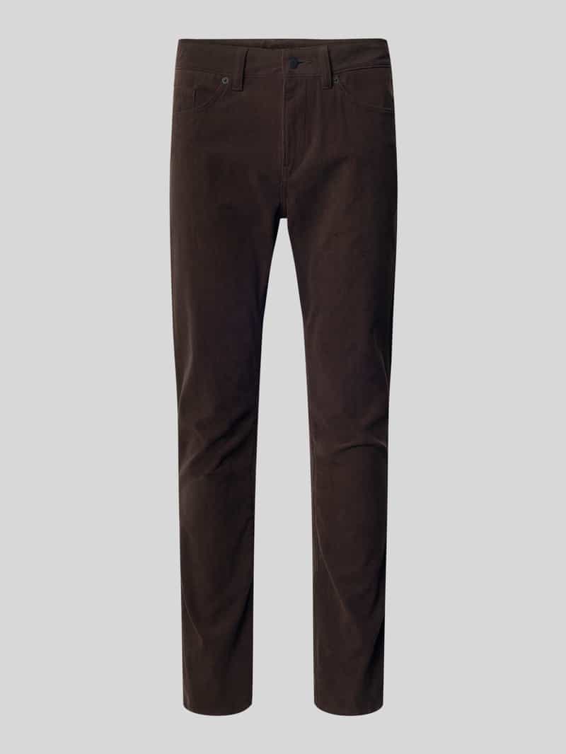 Boss Straight leg corduroy broek met ceintuurlussen model 'DELAWARE'