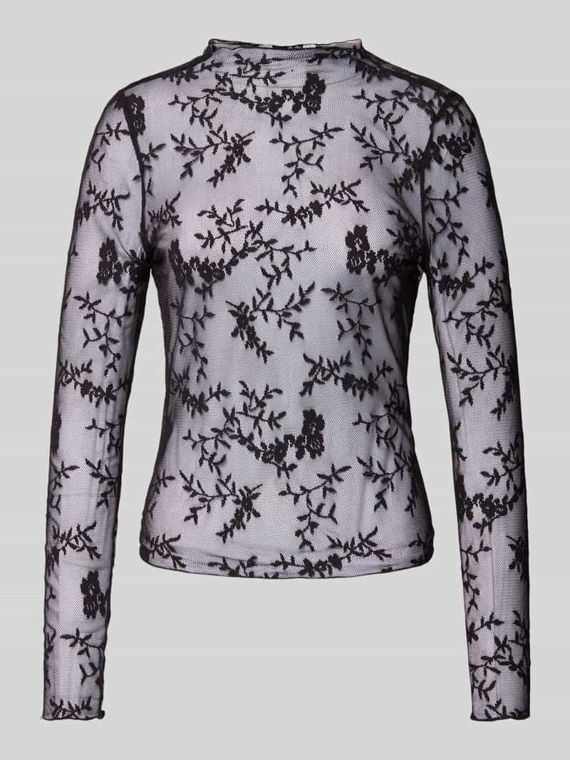Only Blouse met lange mouwen van mesh met bloemenmotief model 'LINLEY'