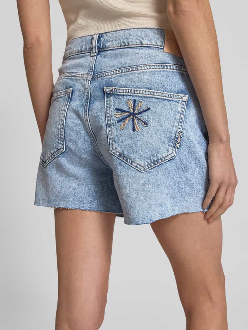 Scotch & Soda Regular fit korte jeans met motiefstitching