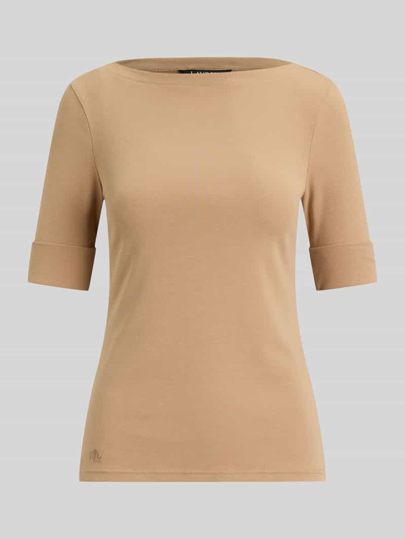 Slim fit t-shirt van katoenmix model 'JUDY'